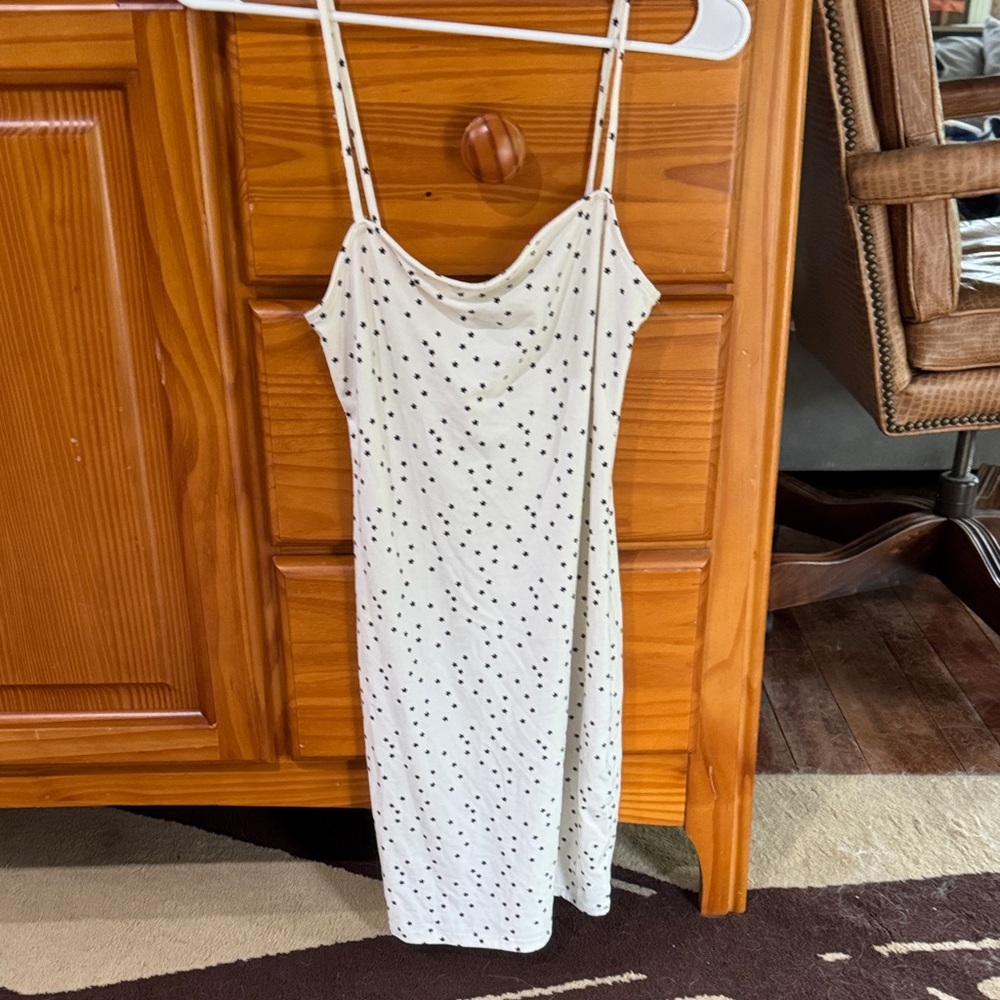 Forever 21 White Chemise with Black Dots